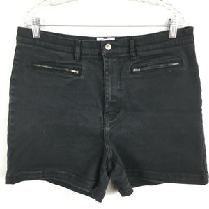 Carolina Blues Shorts Womens Sz 18W Vintage Black Denim Mom‎ Jean Stretch Zip